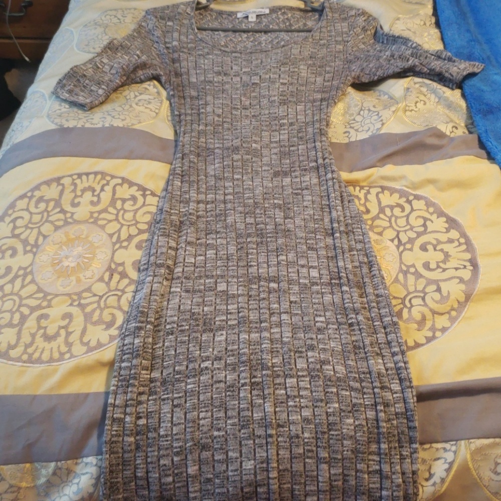 Heather gray stretch  dress with the back open